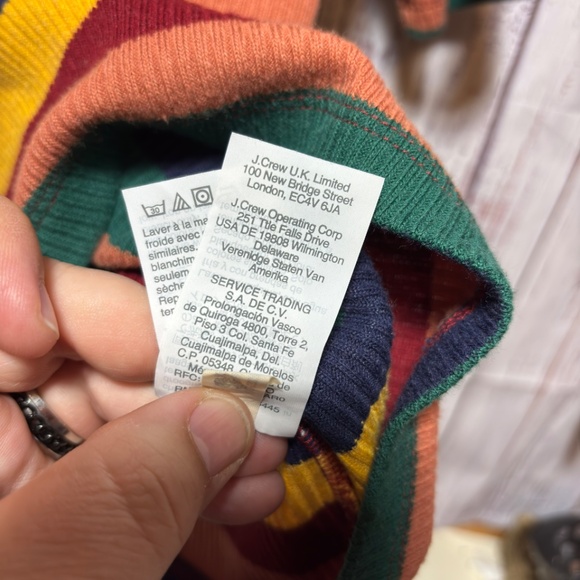 Madewell Ribbed Rainbow Stripe Mock Neck Top Size L - Picture 4 of 8